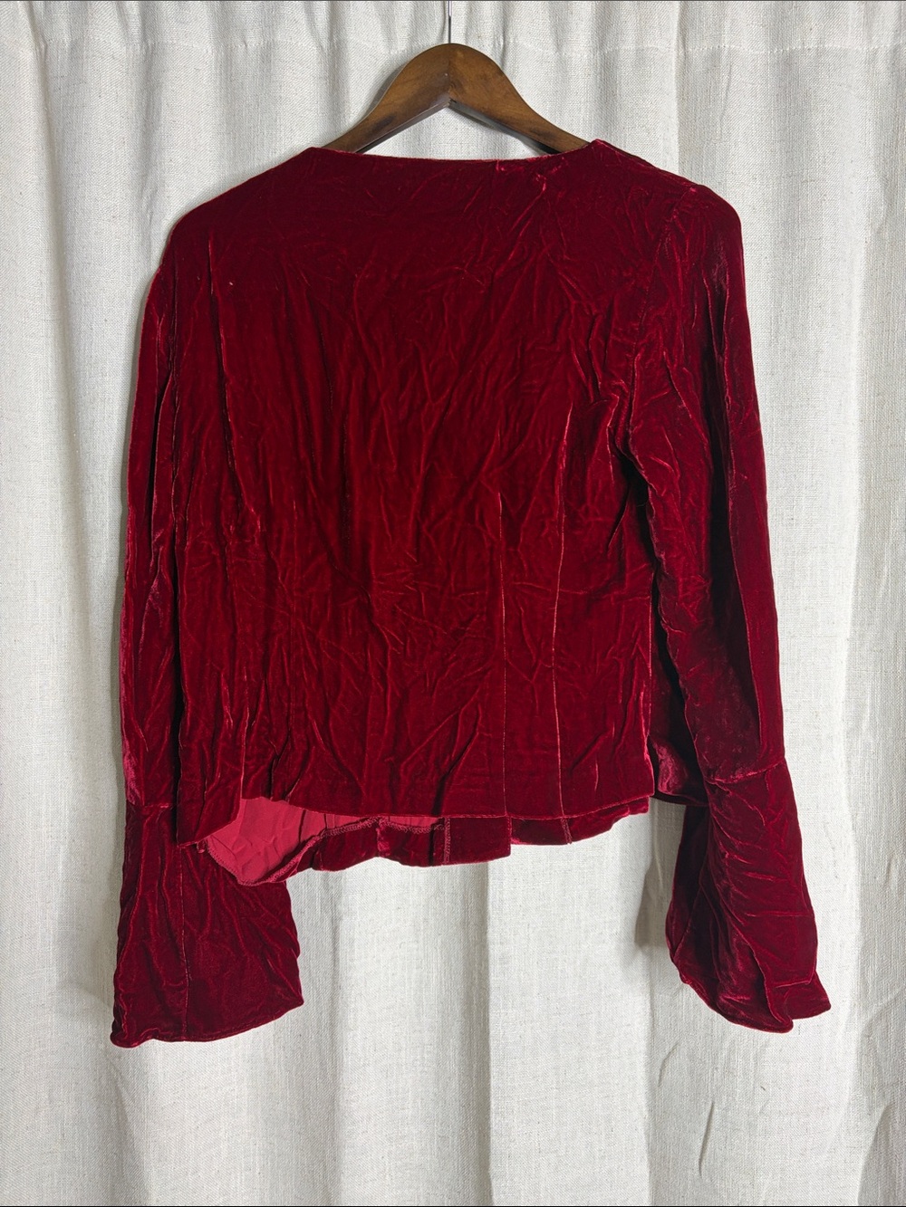Talbots Velvet Button-Front Blouse - Wine Red - Picture 4 of 4